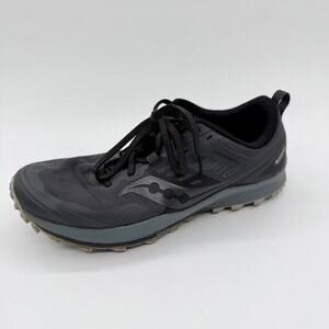 Saucony Peregrine 10 GTX Trail Running Shoes Black Charcoal Gore-Tex Womens